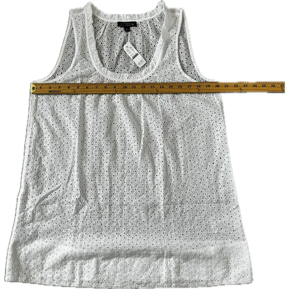 J.Crew Ruffle-trim scoopneck eyelet mini dress White S